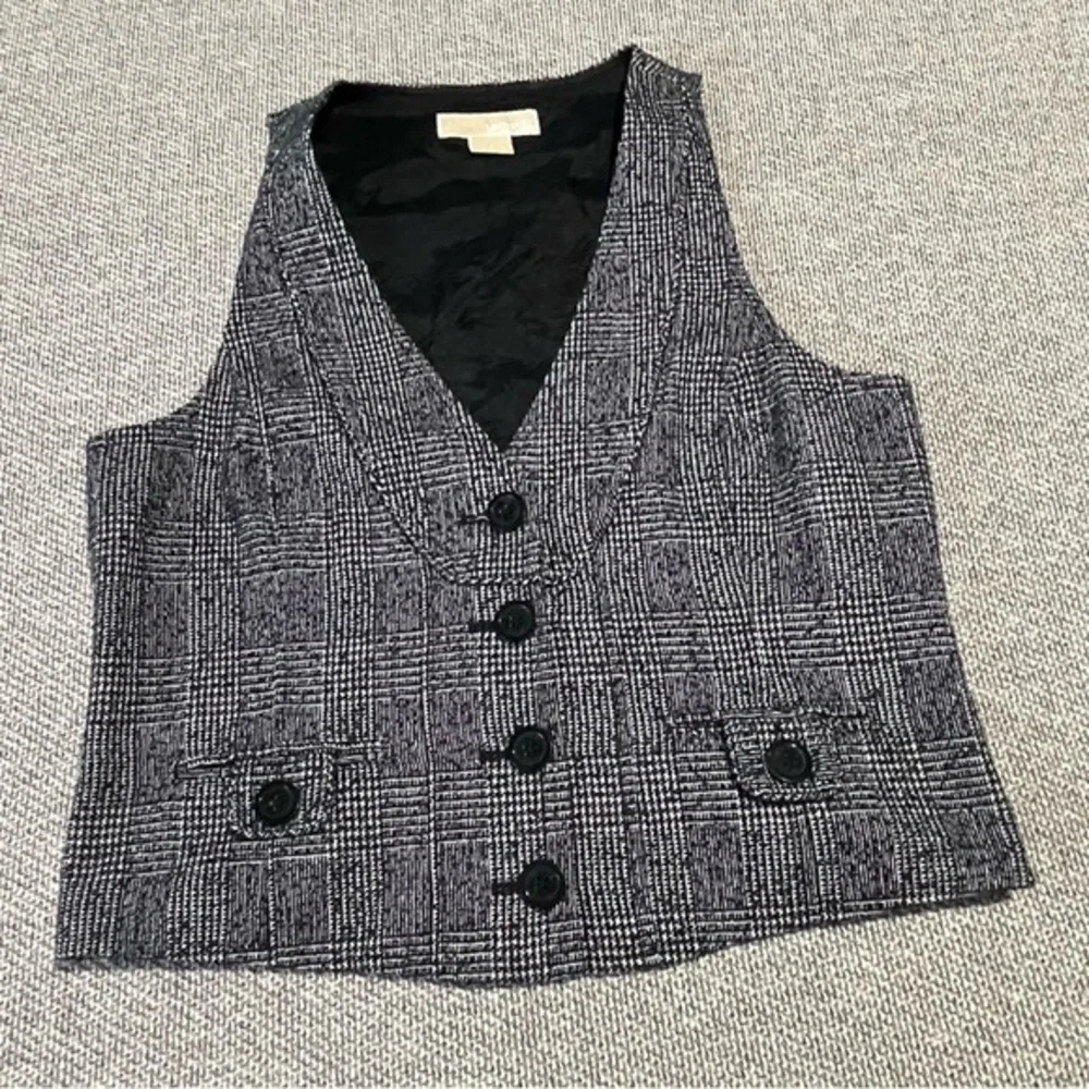 Michael Kors Women's Size 8 Black Tweed Lined Fitted Acrylic Blend Button - Picture 11 of 16